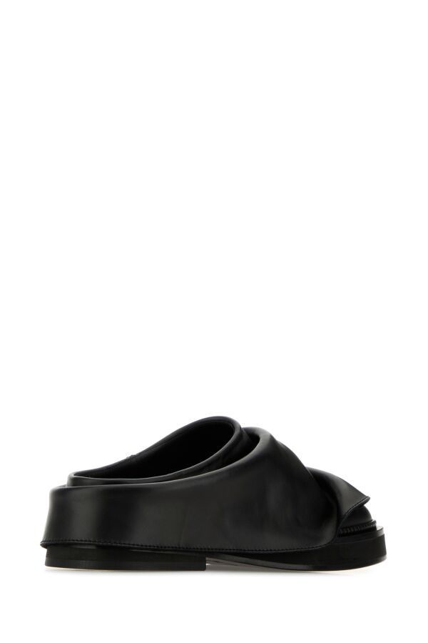 The Attico Black Leather Mini Robin Slippers Size US 9 / IT 39 - 5 Thumbnail