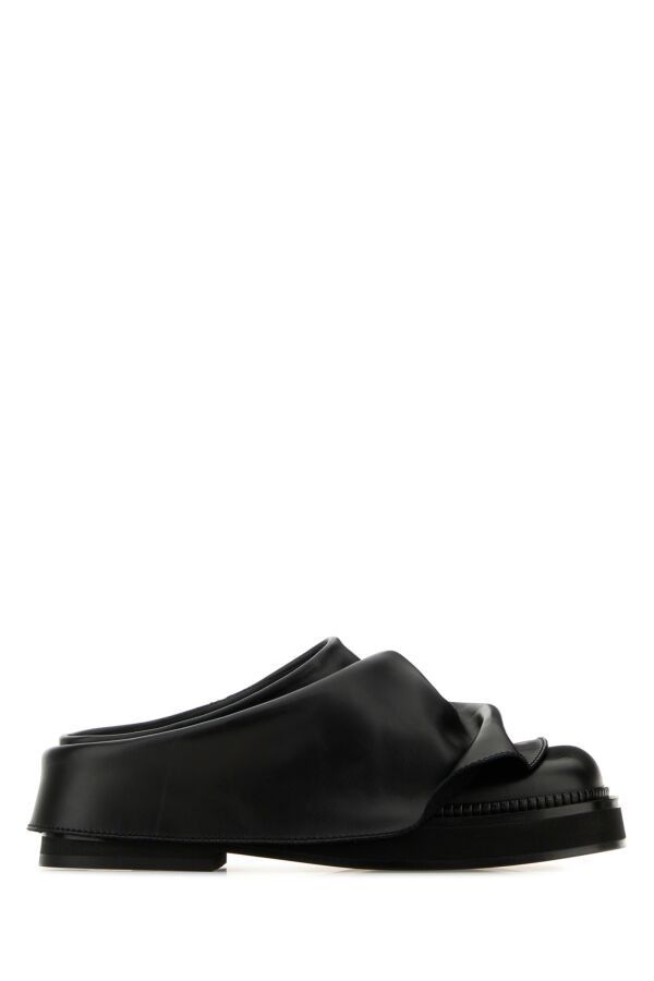 The Attico Black Leather Mini Robin Slippers Size US 9 / IT 39 - 3 Thumbnail