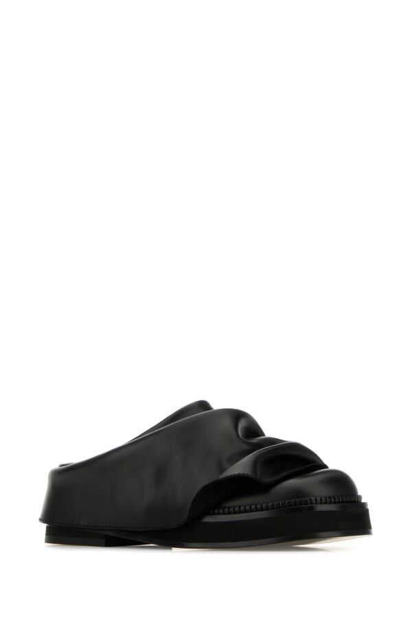The Attico Black Leather Mini Robin Slippers Size US 9 / IT 39 - 4 Thumbnail