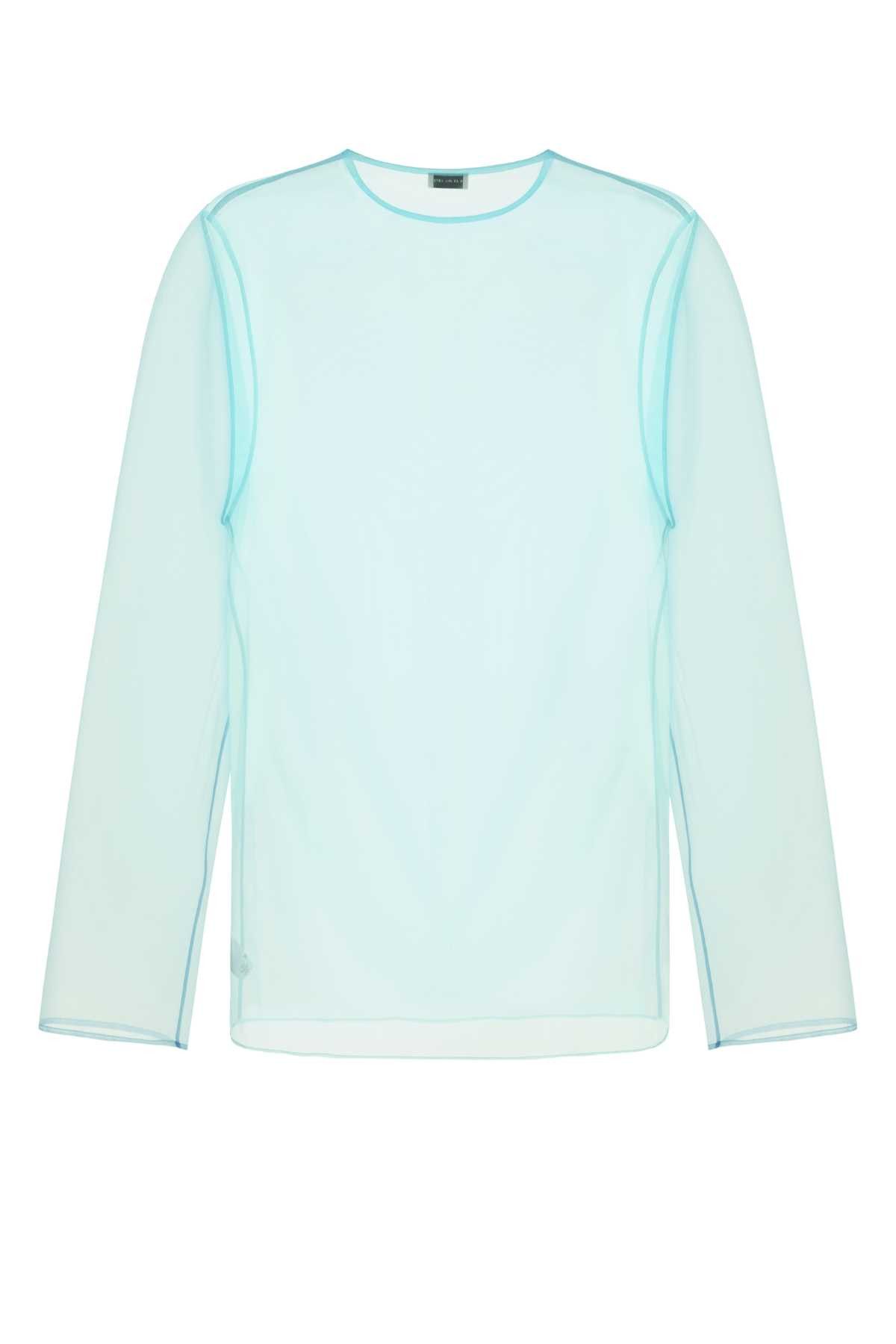 Dries Van Noten Light Blue Organza Camille Top Size US XL / EU 56 / 4 - 2 Thumbnail