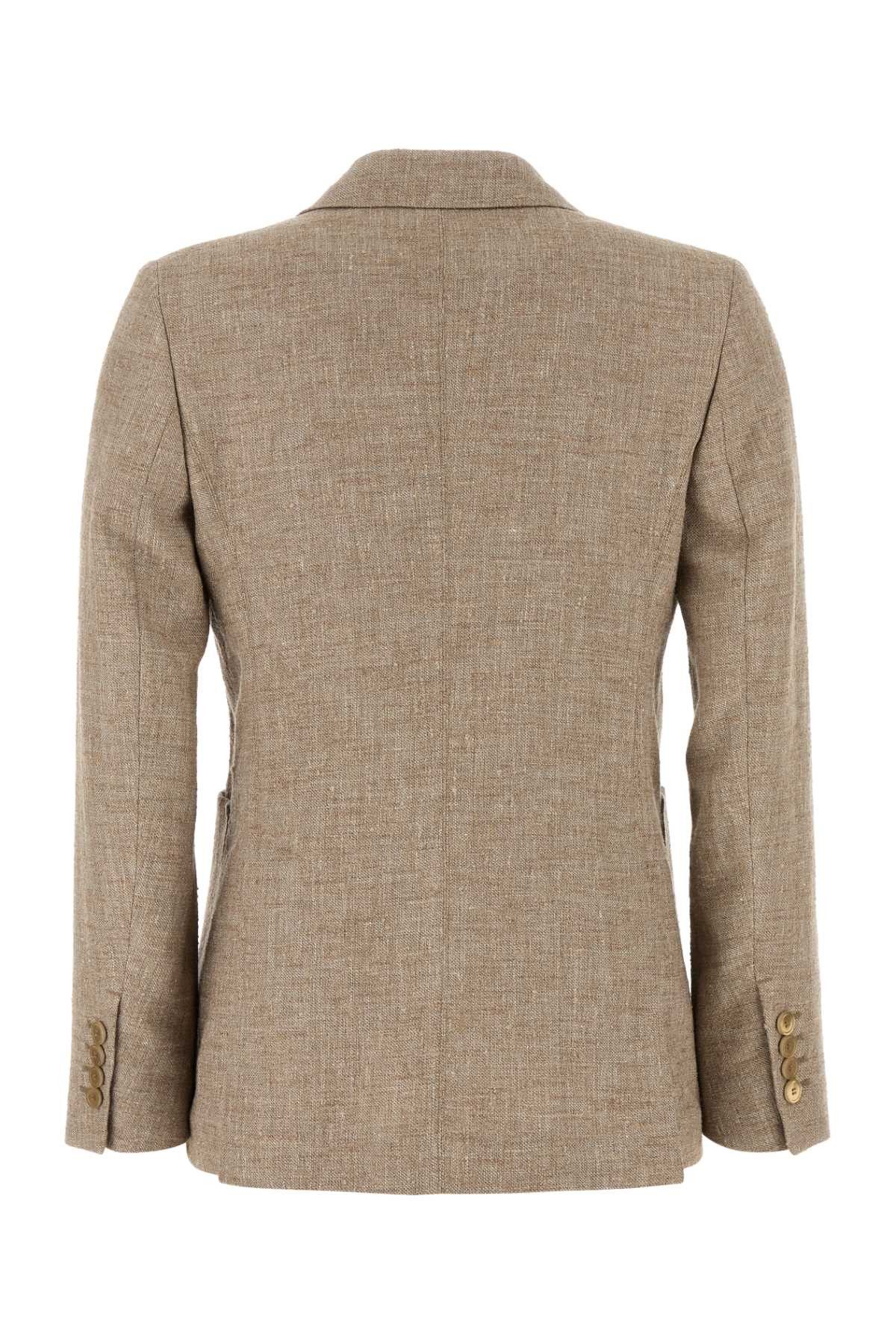 Max Mara Cappuccino Linen Blend Targa Blazer Size M / US 6-8 / IT 42-44 - 2 Thumbnail