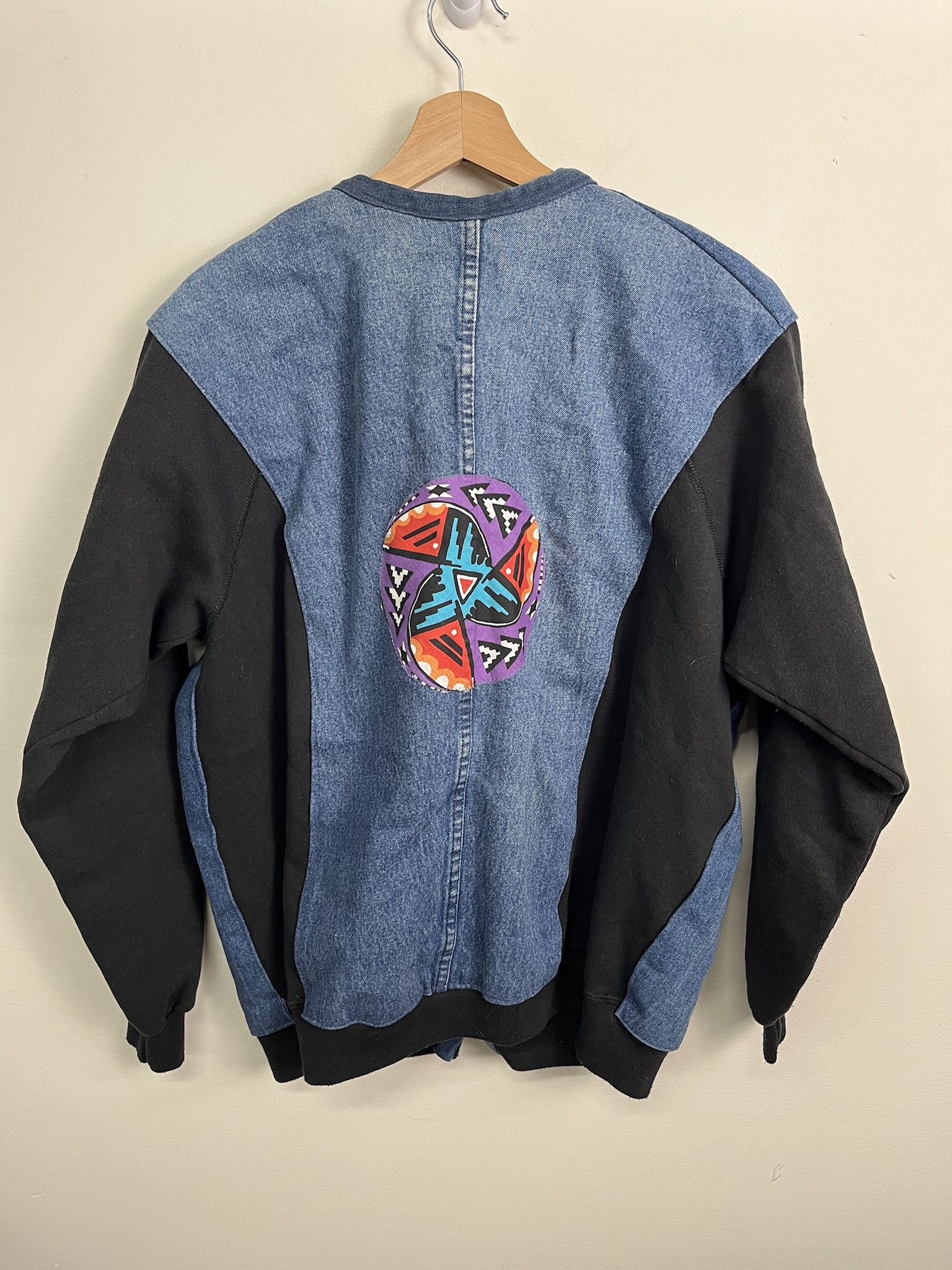 Other Vintage Custom Denim Jacket Sweatshirt Cardigan Y2K Denim Jacket Sweatshirt Size M Size US M / EU 48-50 / 2 - 3 Thumbnail