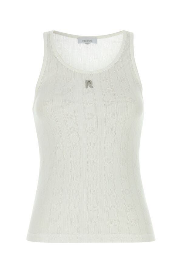 Paco Rabanne White Cotton Tank Top Size S / US 4 / IT 40 - 3 Thumbnail