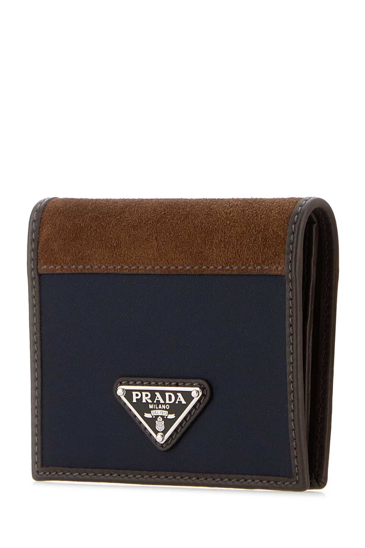 Prada Two-Tone Fabric And Suede Wallet Size ONE SIZE - 2 Thumbnail