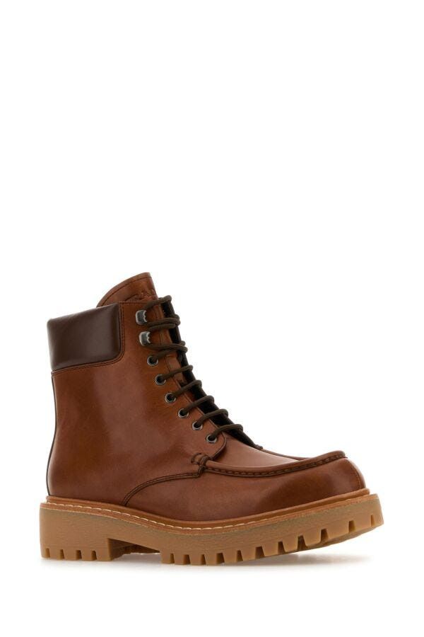 Prada Caramel Leather Ankle Boots Size US 8.5 / EU 41-42 - 4 Thumbnail