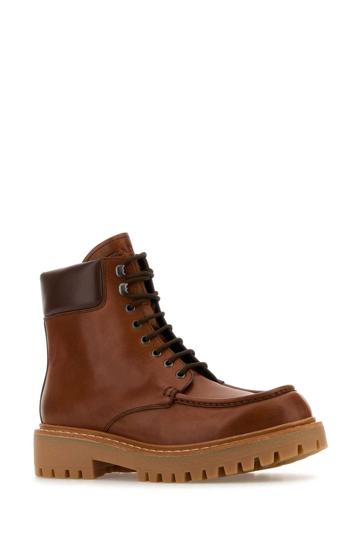 Prada Caramel Leather Ankle Boots Size US 8.5 / EU 41-42 - 2 Thumbnail