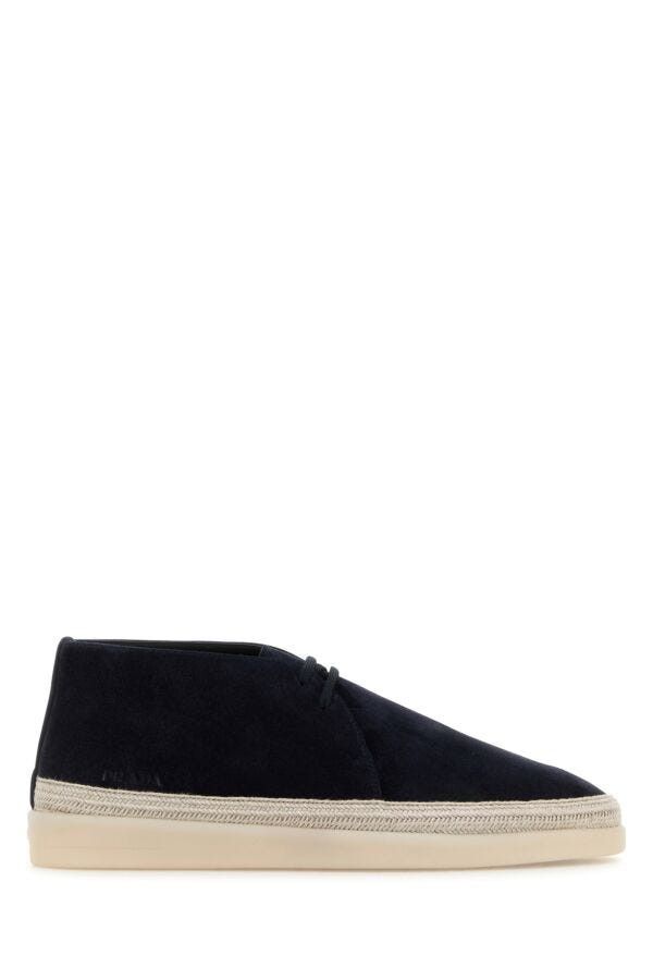 Prada Midnight Blue Suede Ankle Boots Size US 7 / EU 40 - 3 Thumbnail
