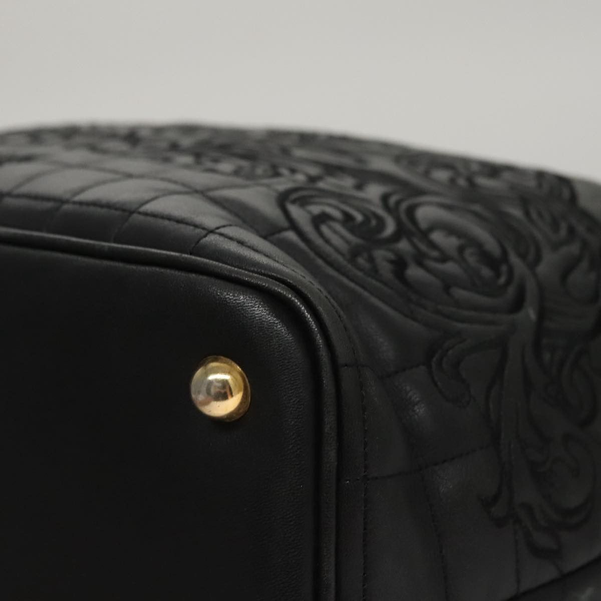 Versace Black Leather Handbag (Pre-Owned) Size ONE SIZE - 8 Thumbnail