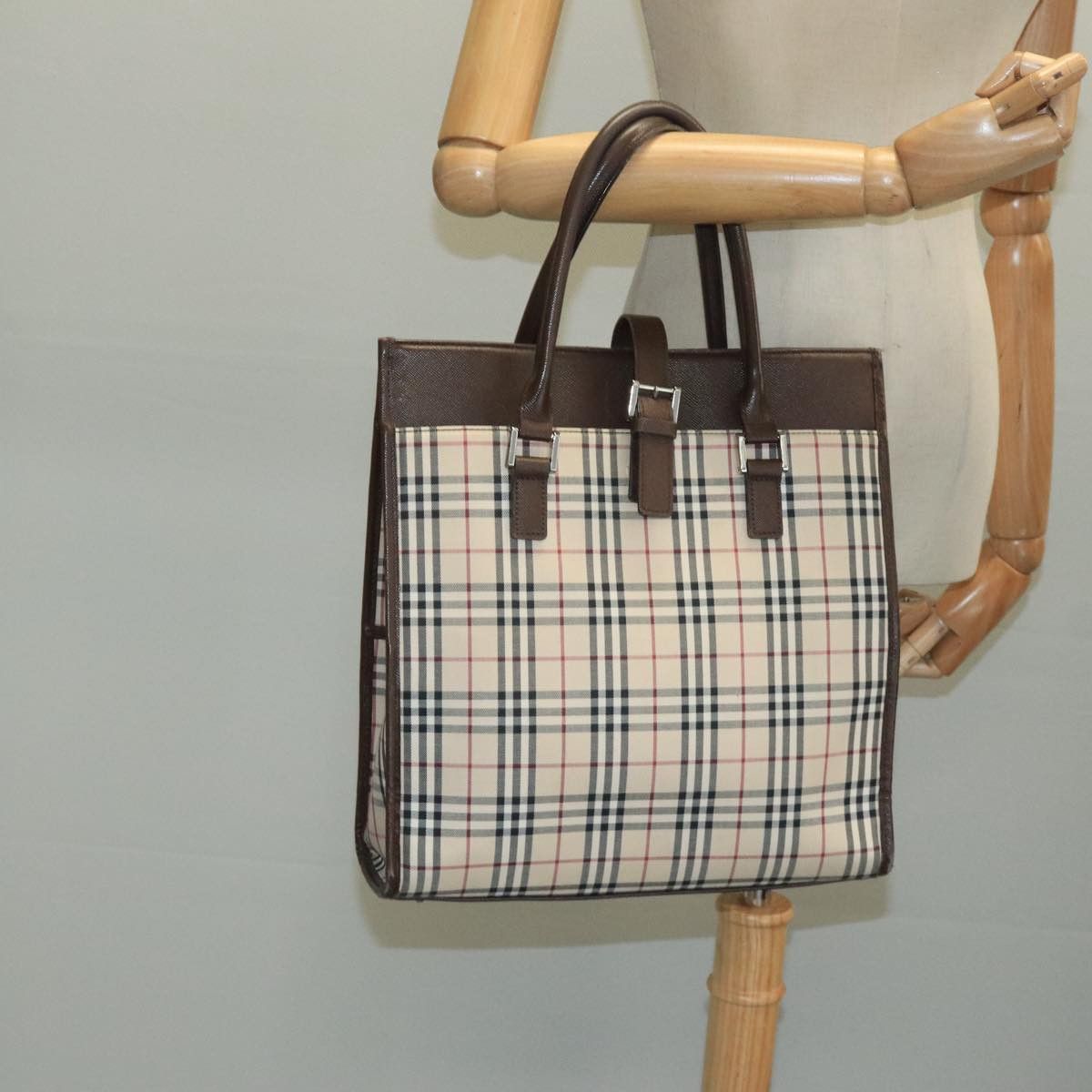 Burberry Nova Check Beige Canvas Tote Bag (Pre-Owned) Size ONE SIZE - 13 Thumbnail