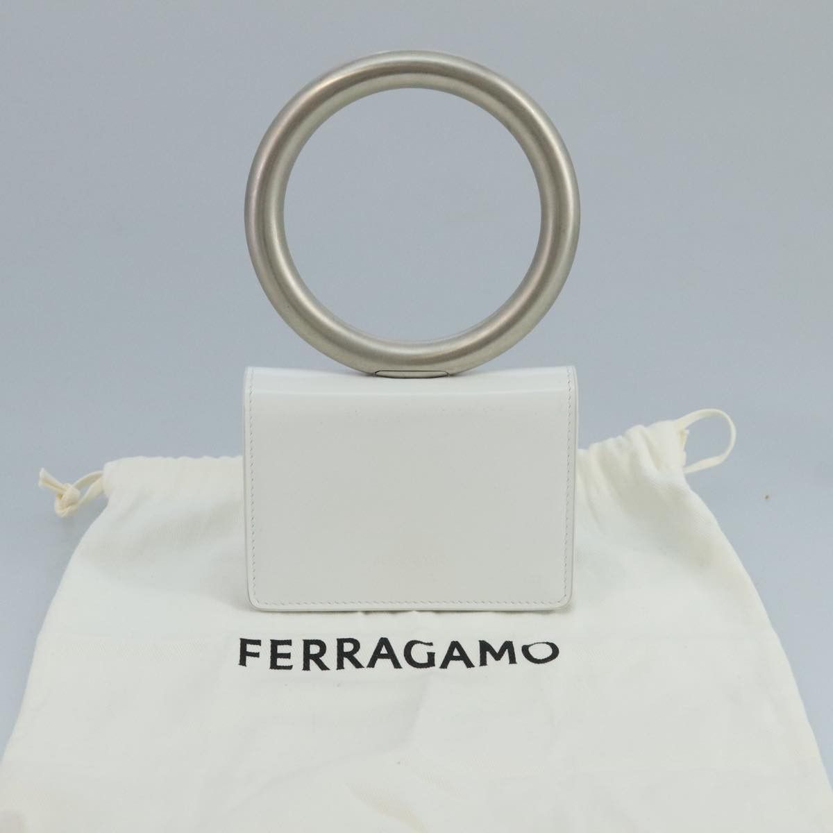 Salvatore Ferragamo White Leather Clutch Bag (Pre-Owned) Size ONE SIZE - 14 Thumbnail