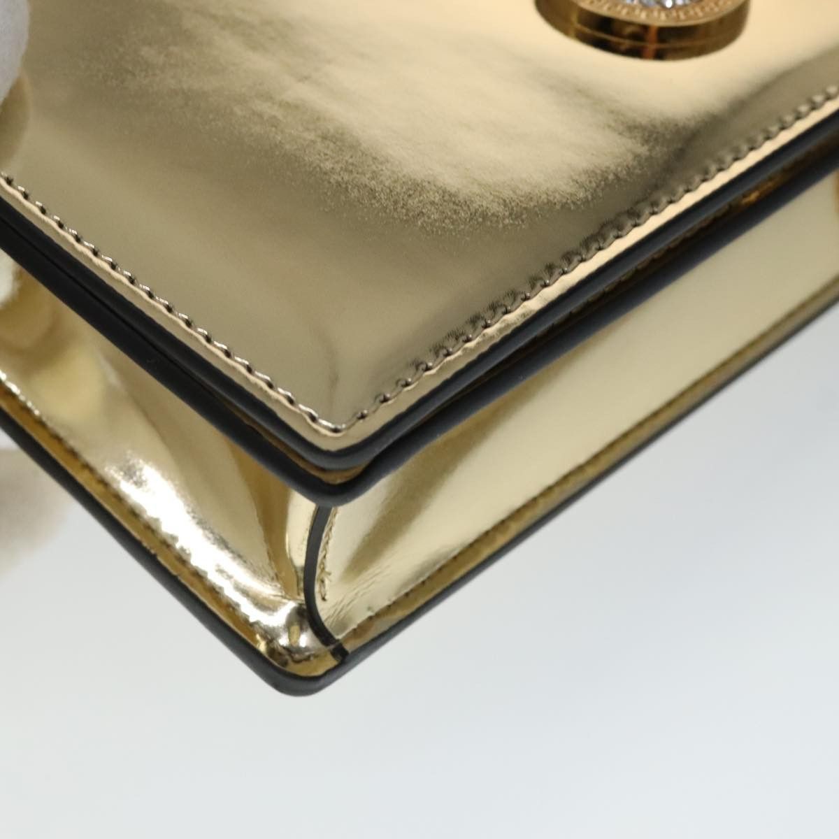 Versace Medusa Gold Patent Leather Shoulder Bag (Pre-Owned) Size ONE SIZE - 8 Thumbnail
