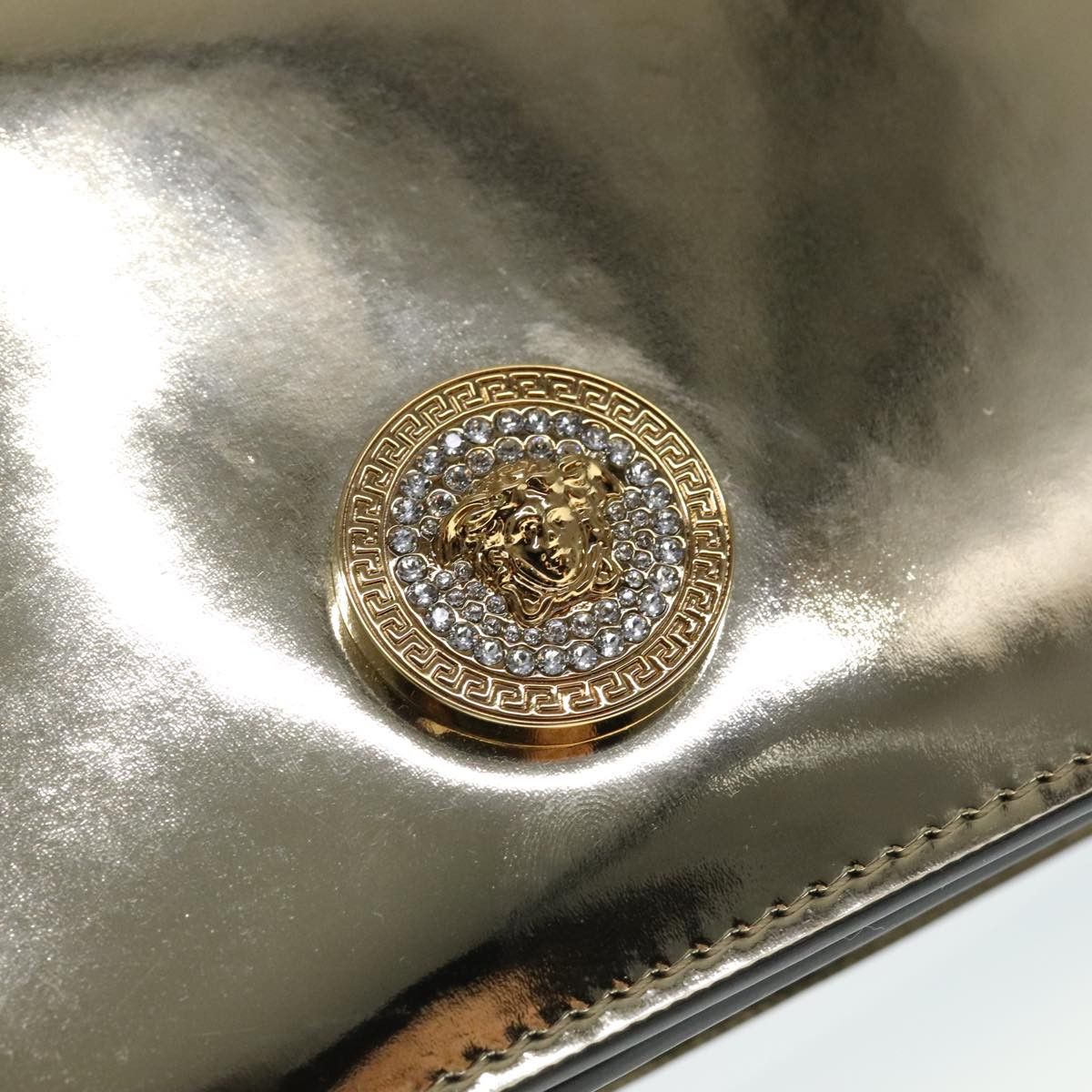 Versace Medusa Gold Patent Leather Shoulder Bag (Pre-Owned) Size ONE SIZE - 18 Thumbnail
