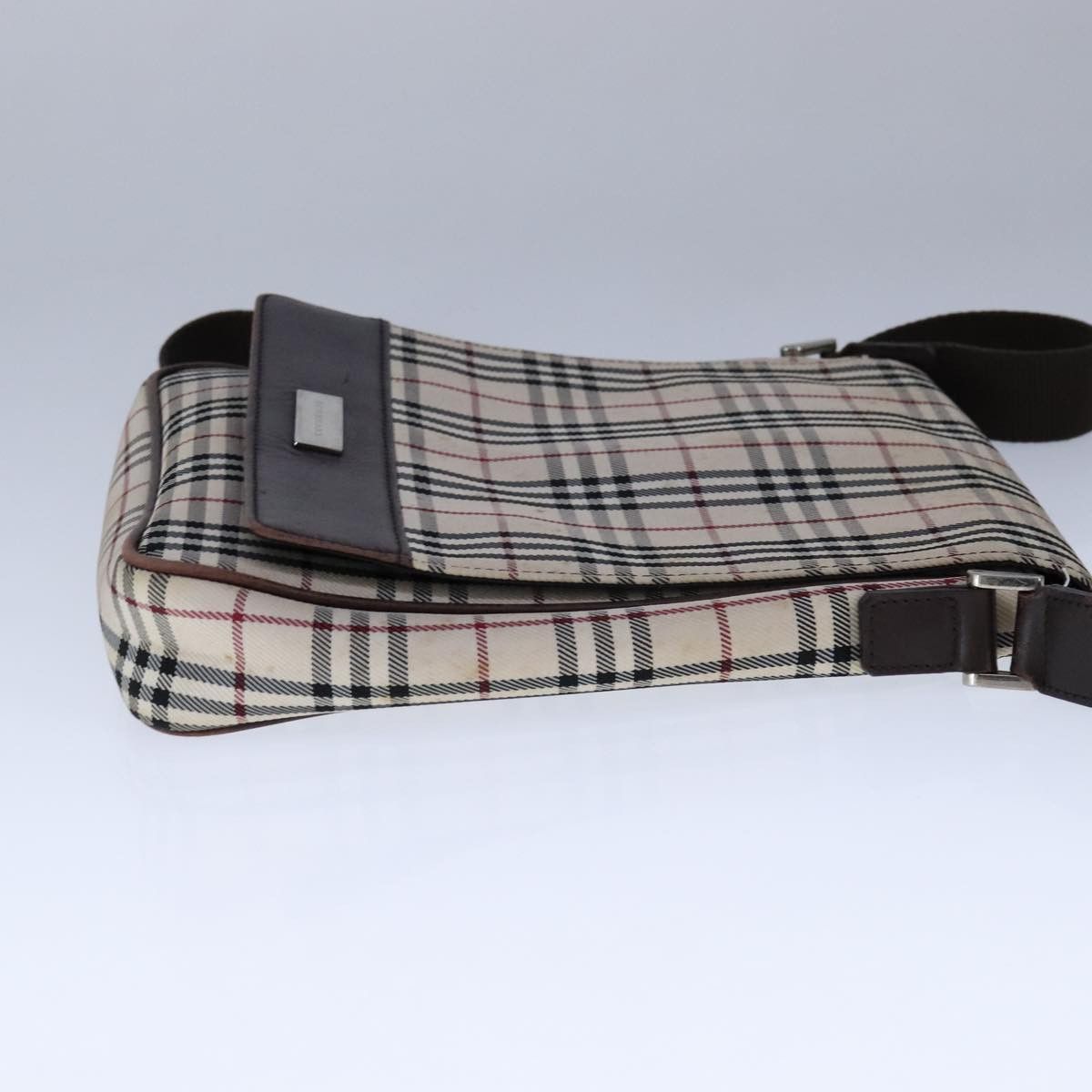 Burberry Nova Check Beige Canvas Shoulder Bag (Pre-Owned) Size ONE SIZE - 4 Thumbnail