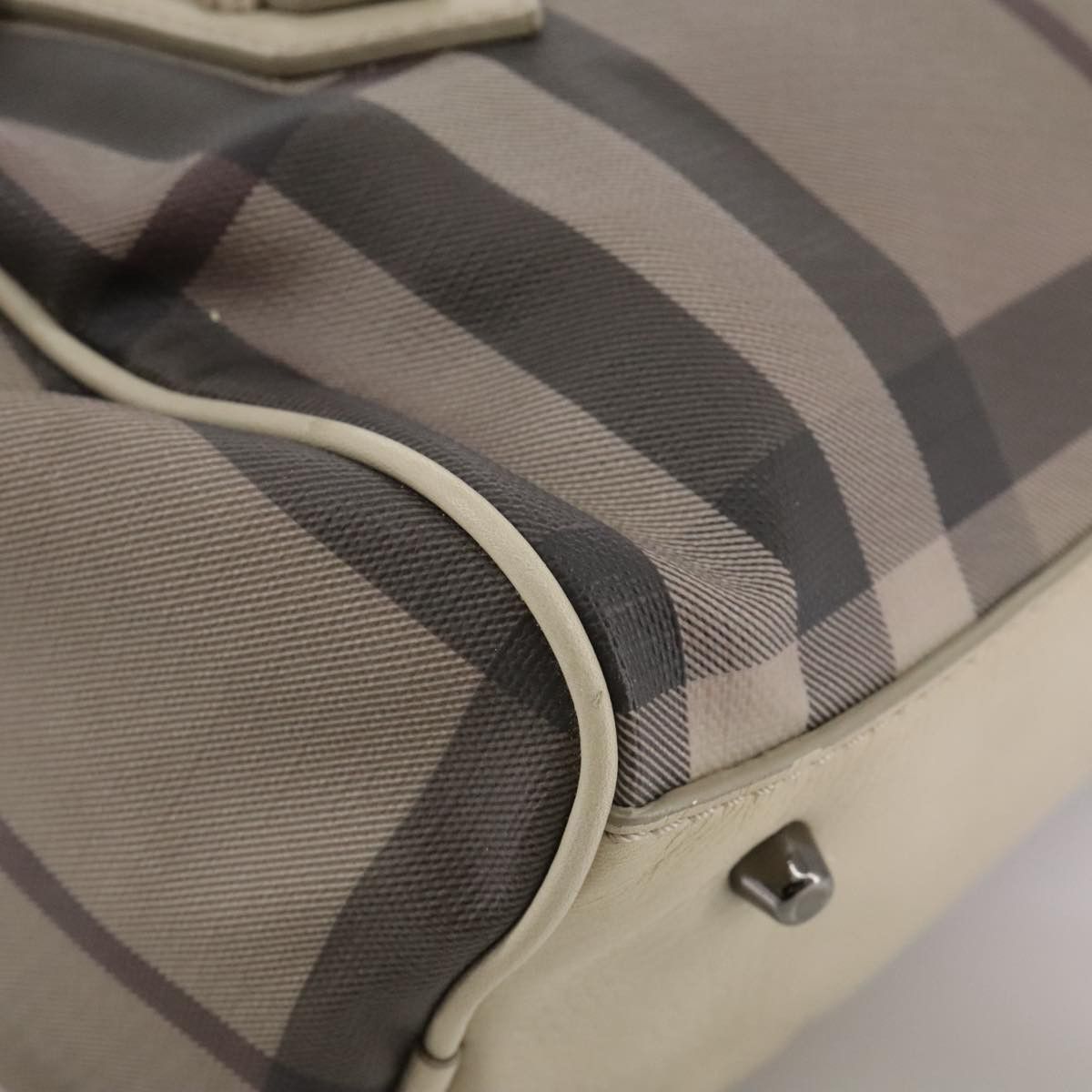 Burberry Smoke Check Grey Canvas Handbag (Pre-Owned) Size ONE SIZE - 7 Thumbnail