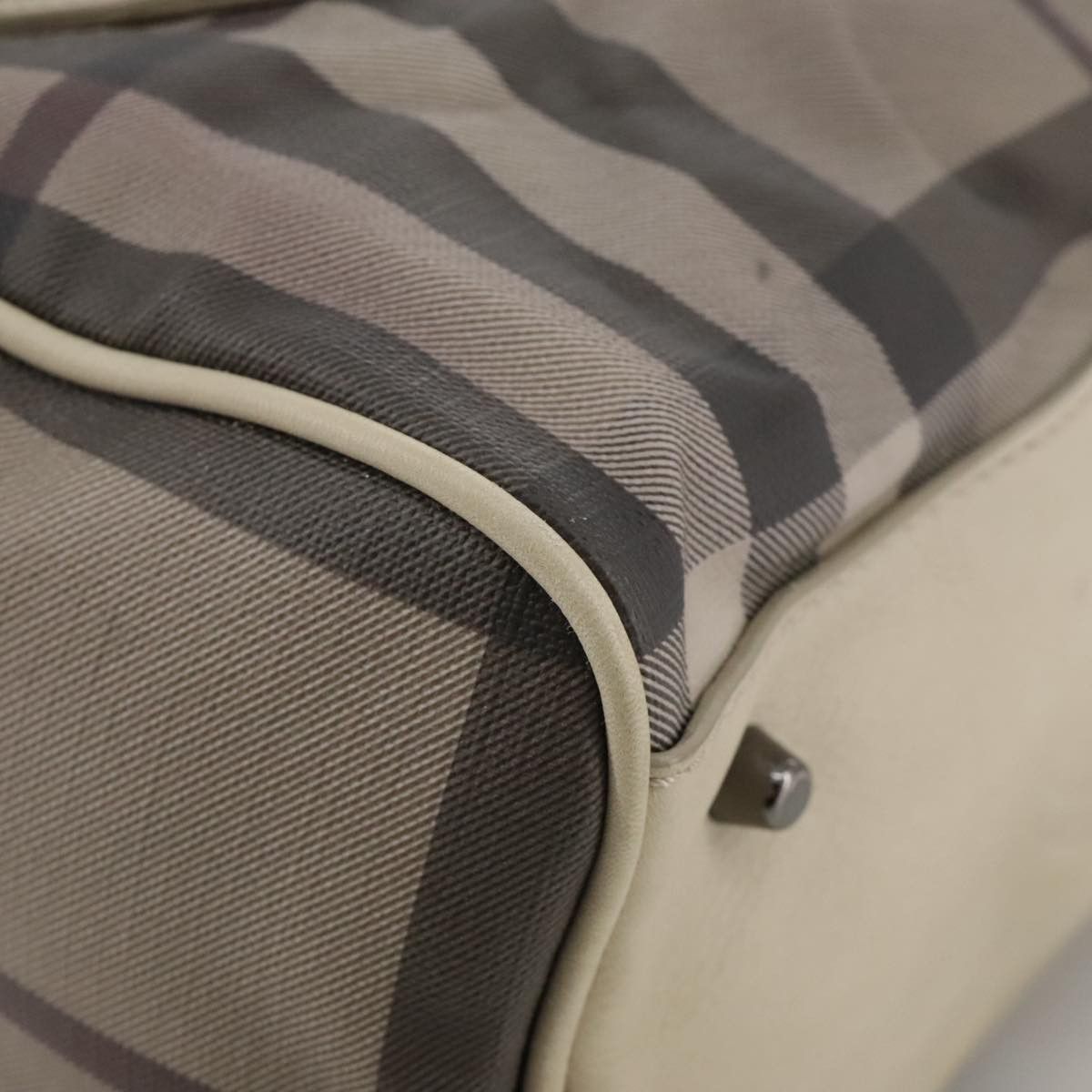Burberry Smoke Check Grey Canvas Handbag (Pre-Owned) Size ONE SIZE - 9 Thumbnail