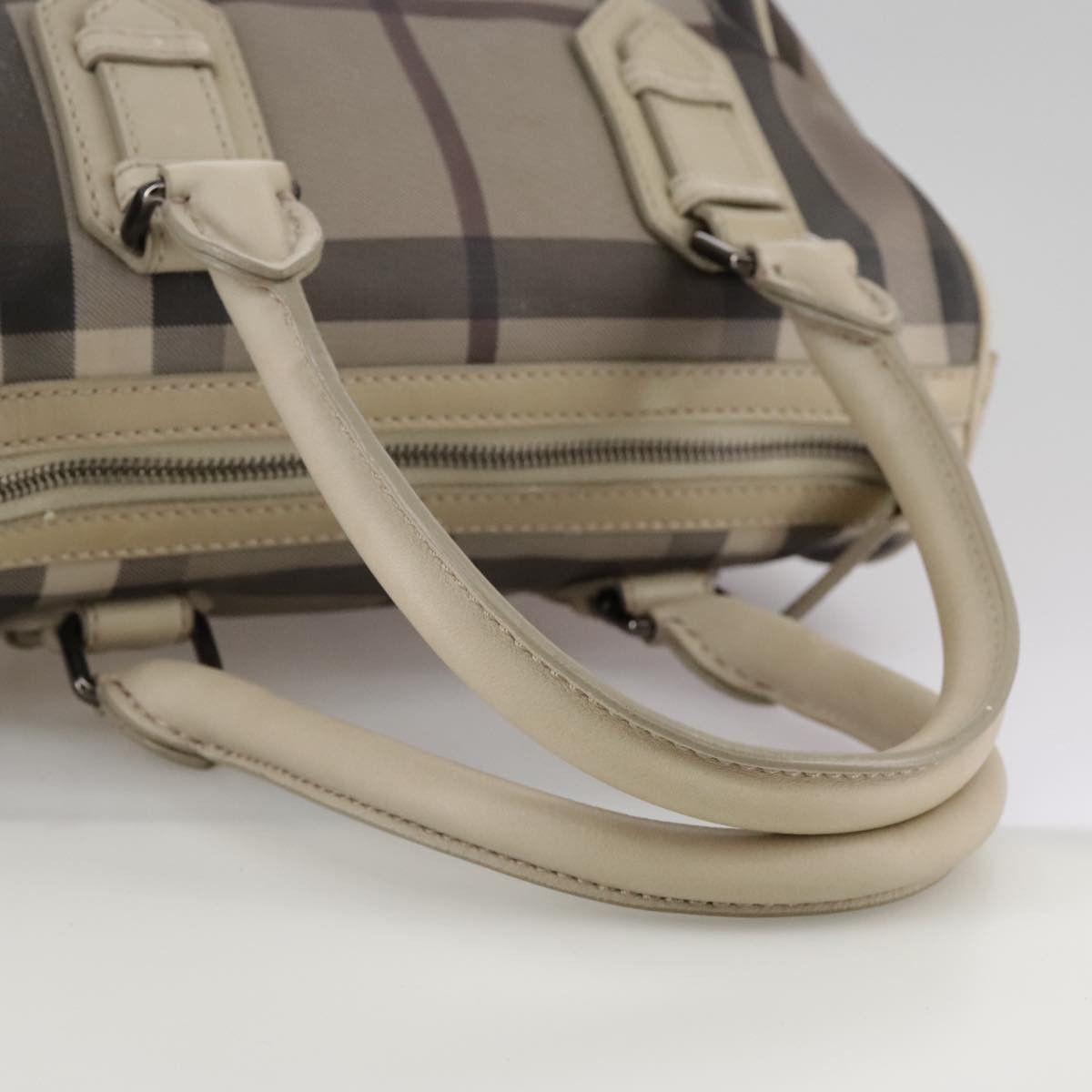 Burberry Smoke Check Grey Canvas Handbag (Pre-Owned) Size ONE SIZE - 5 Thumbnail