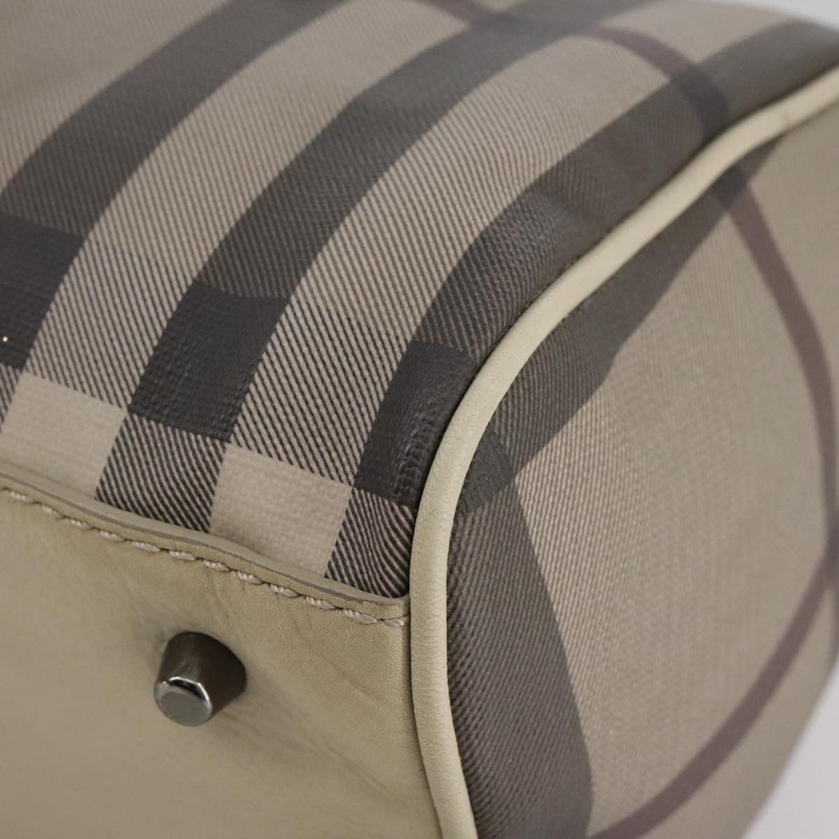 Burberry Smoke Check Grey Canvas Handbag (Pre-Owned) Size ONE SIZE - 8 Thumbnail