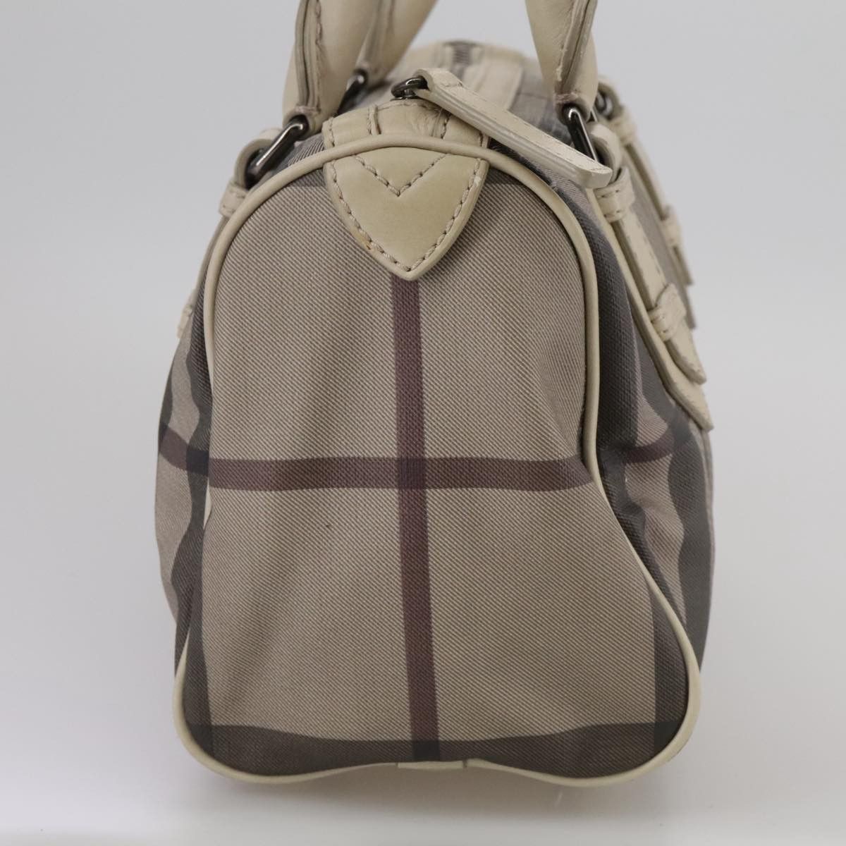 Burberry Smoke Check Grey Canvas Handbag (Pre-Owned) Size ONE SIZE - 4 Thumbnail