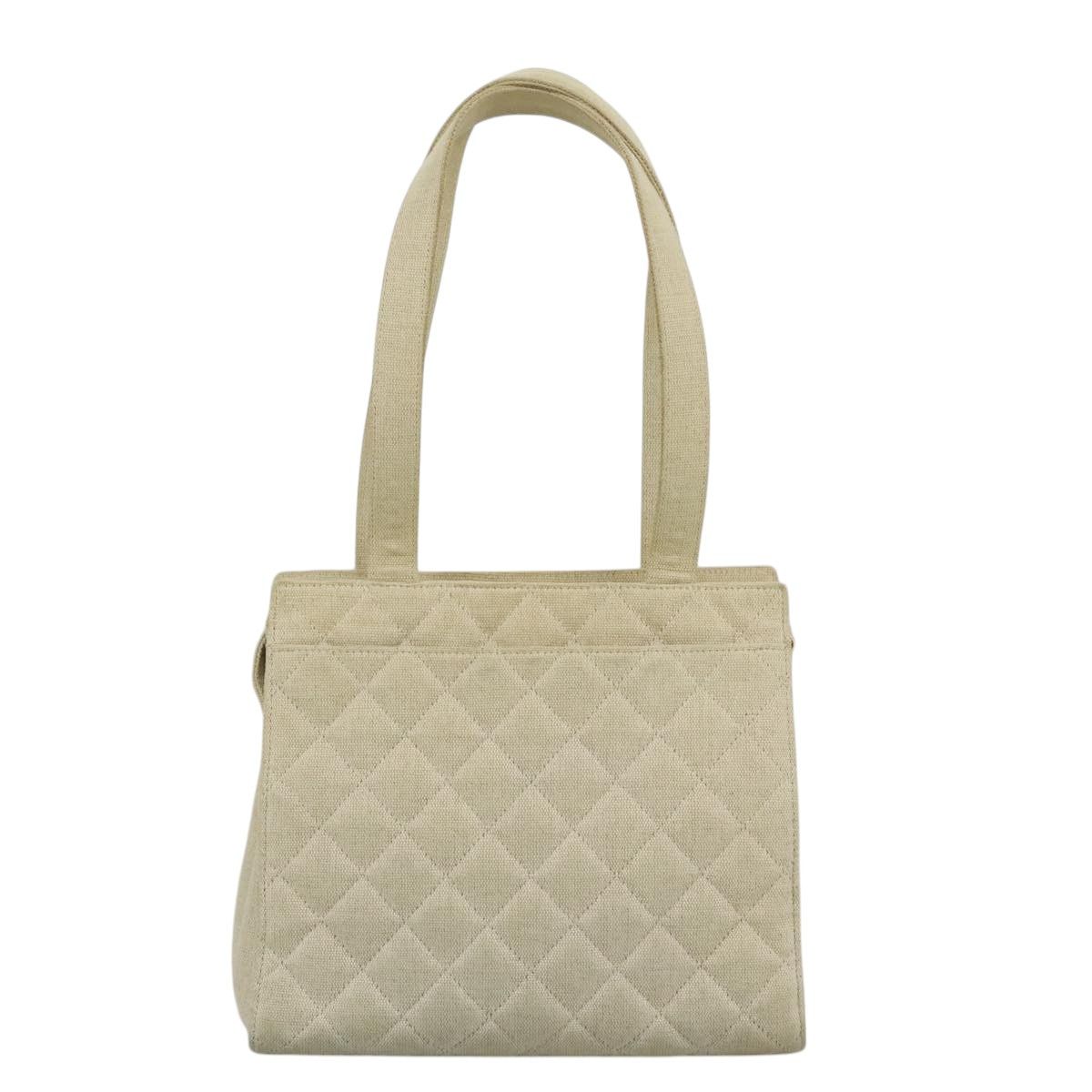 Chanel Quilted Ecru Canvas Tote Bag (Pre-Owned) Size ONE SIZE - 2 Thumbnail