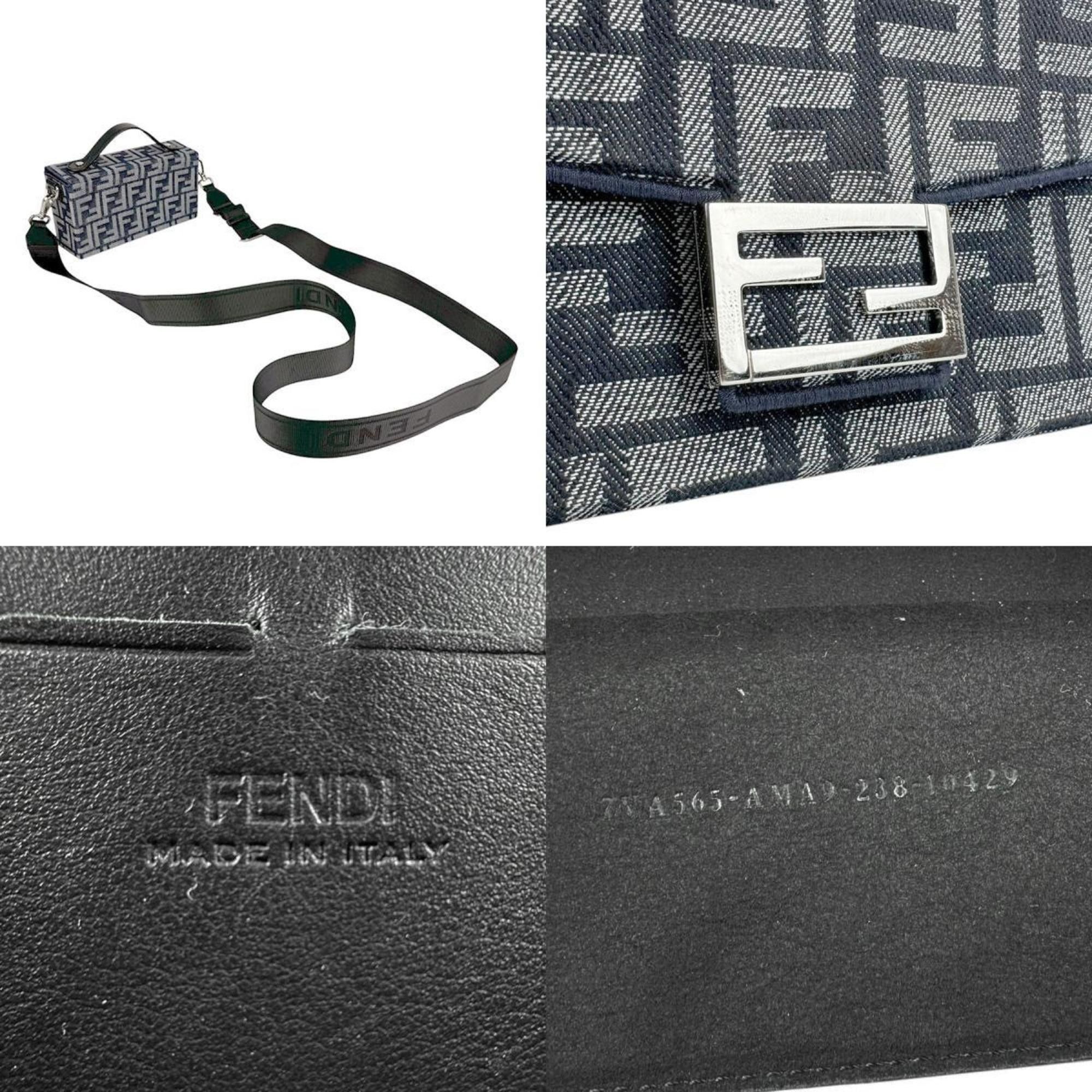 Fendi FENDI Shoulder Bag Handbag Baguette Soft Trunk Canvas Navy Silver Men's 7VA565-AMA9 z3639 Size ONE SIZE - 5 Thumbnail