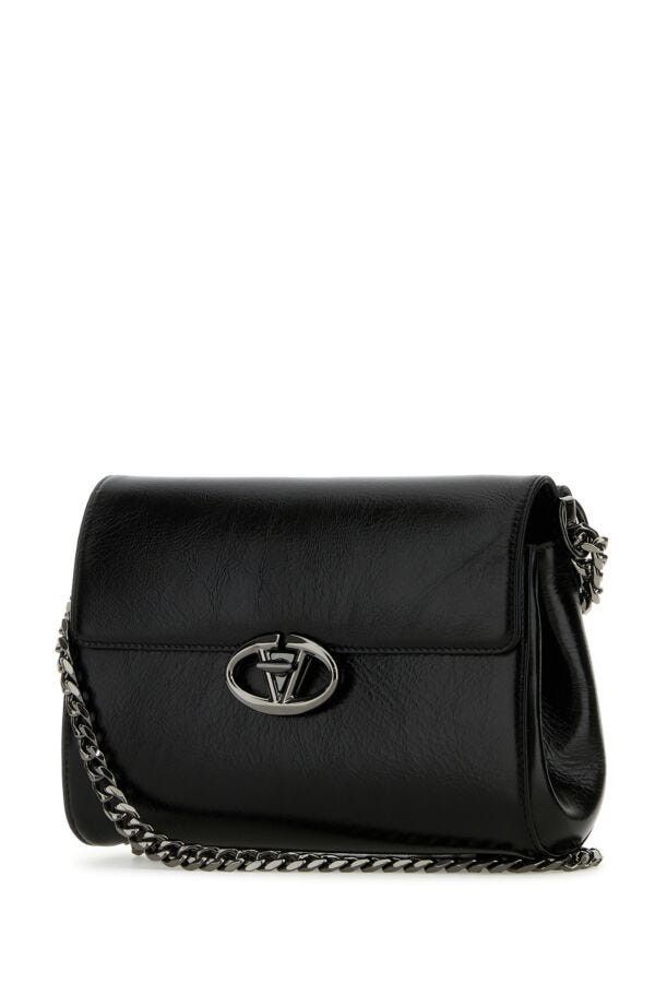 Valentino Black Leather Vlogo Shoulder Size ONE SIZE - 4 Thumbnail