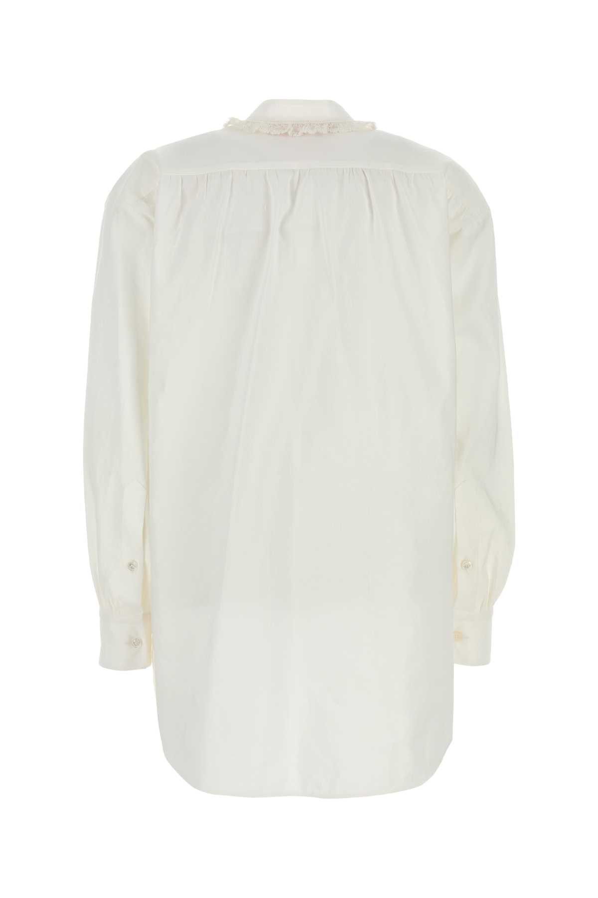 Valentino White Cotton Blend Blouse Size S / US 4 / IT 40 - 2 Thumbnail