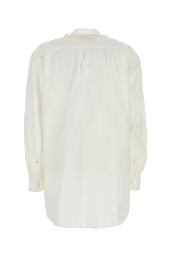 Valentino White Cotton Blend Blouse Size S / US 4 / IT 40 - 4 Thumbnail