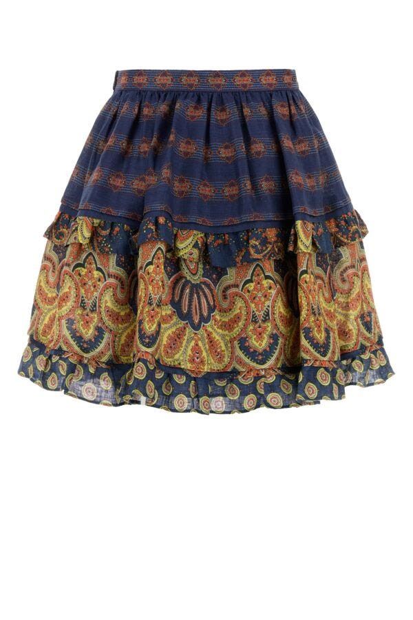 Valentino Printed Linen Skirt Size 28" / US 6 / IT 42 - 4 Thumbnail