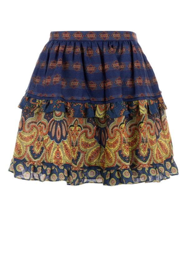 Valentino Printed Linen Skirt Size 28" / US 6 / IT 42 - 3 Thumbnail