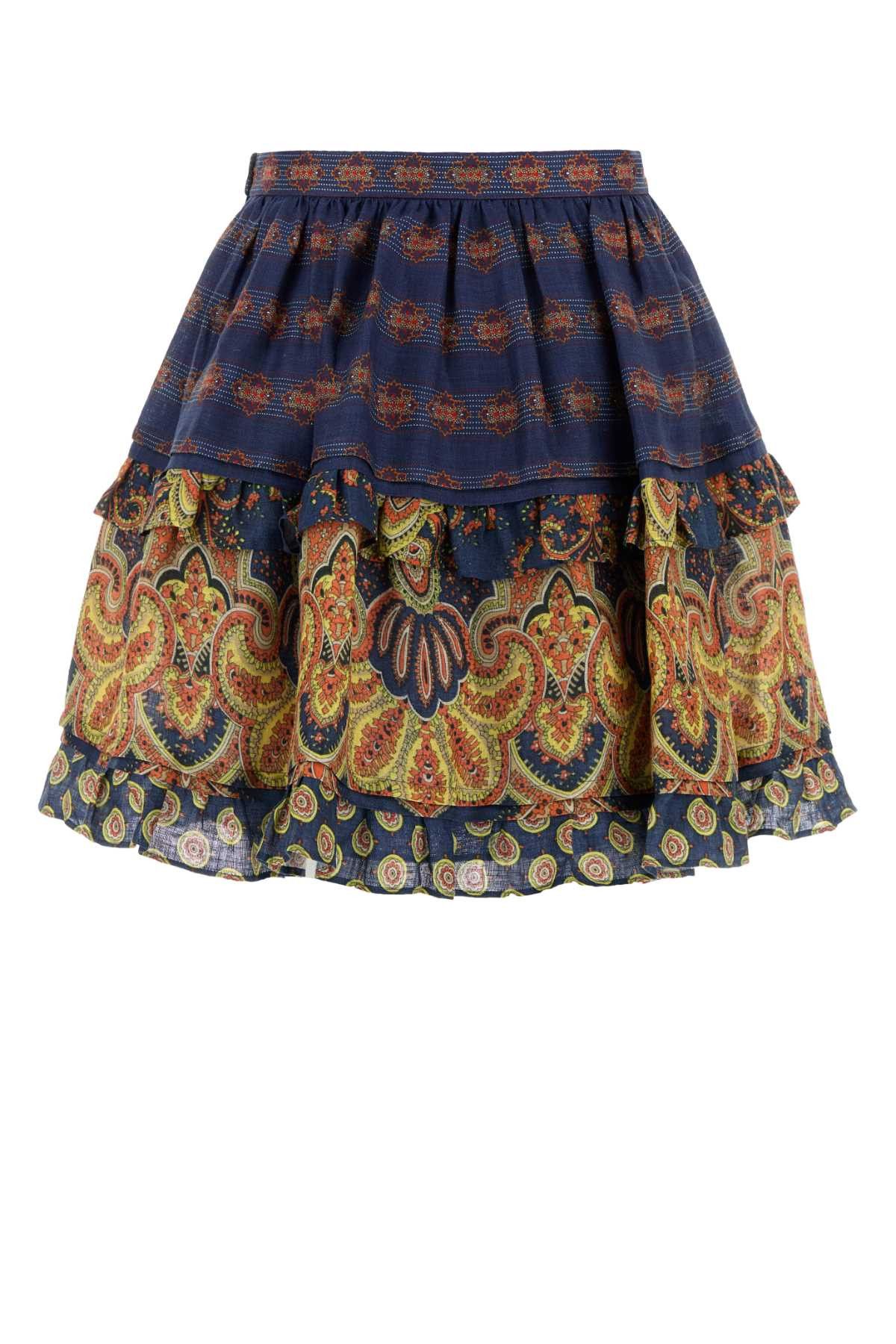 Valentino Printed Linen Skirt Size 28" / US 6 / IT 42 - 2 Thumbnail
