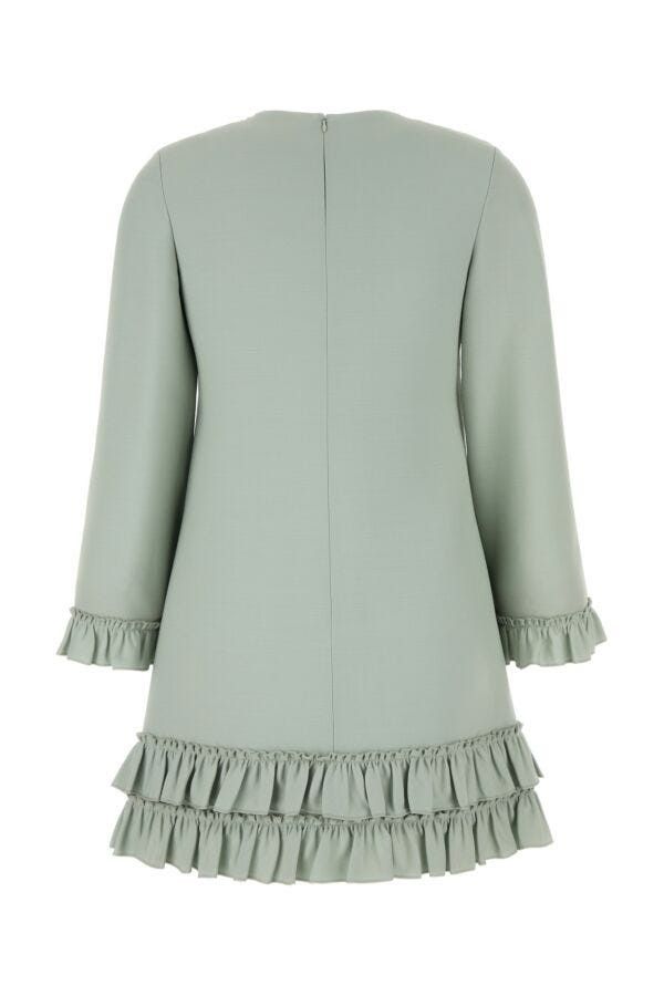 Valentino Mint Green Wool Blend Mini Dress Size S / US 4 / IT 40 - 4 Thumbnail