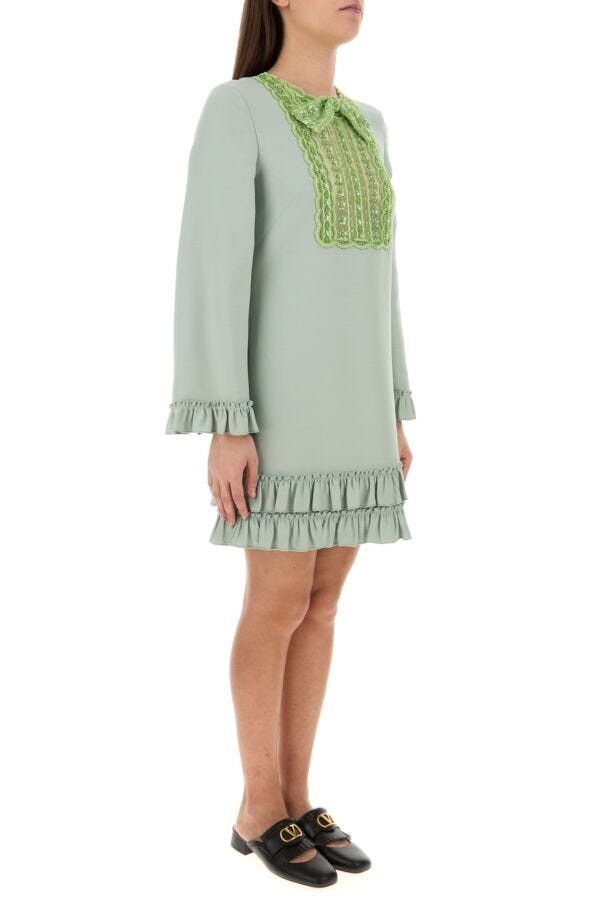Valentino Mint Green Wool Blend Mini Dress Size S / US 4 / IT 40 - 5 Thumbnail