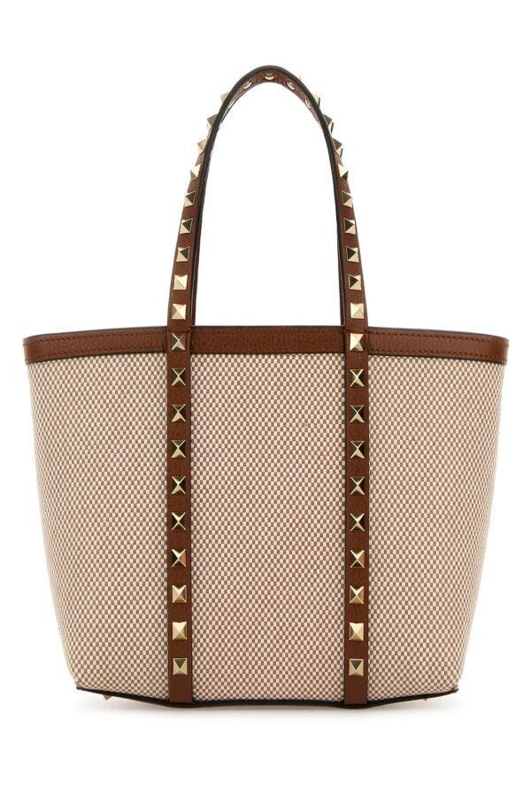 Valentino Two-Tone Canvas Medium Rockstud Handbag Size ONE SIZE - 5 Thumbnail