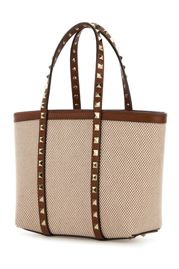 Valentino Two-Tone Canvas Medium Rockstud Handbag Size ONE SIZE - 4 Thumbnail