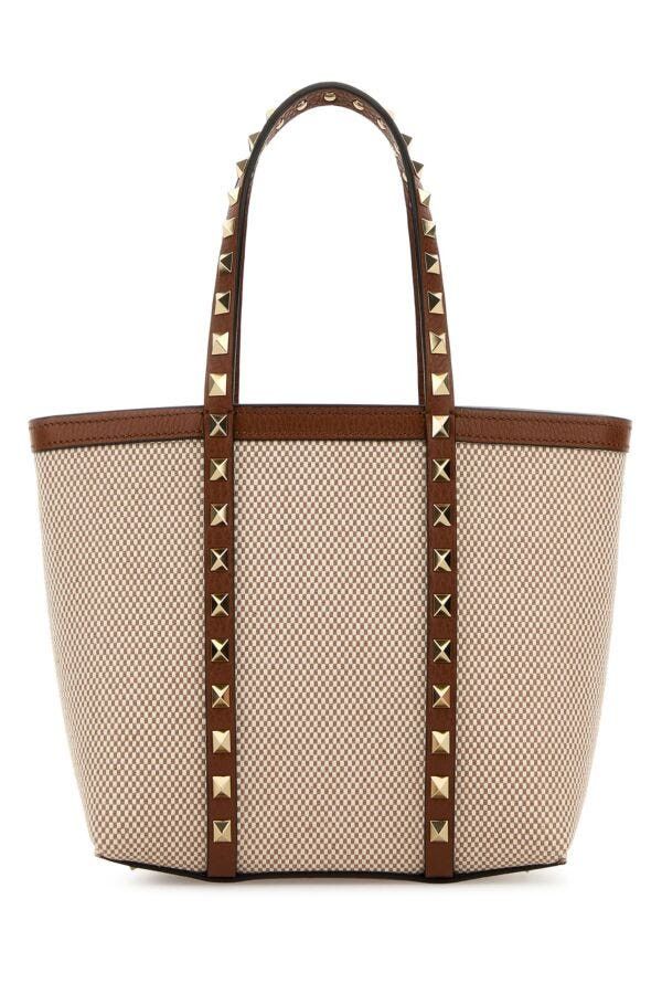 Valentino Two-Tone Canvas Medium Rockstud Handbag Size ONE SIZE - 3 Thumbnail