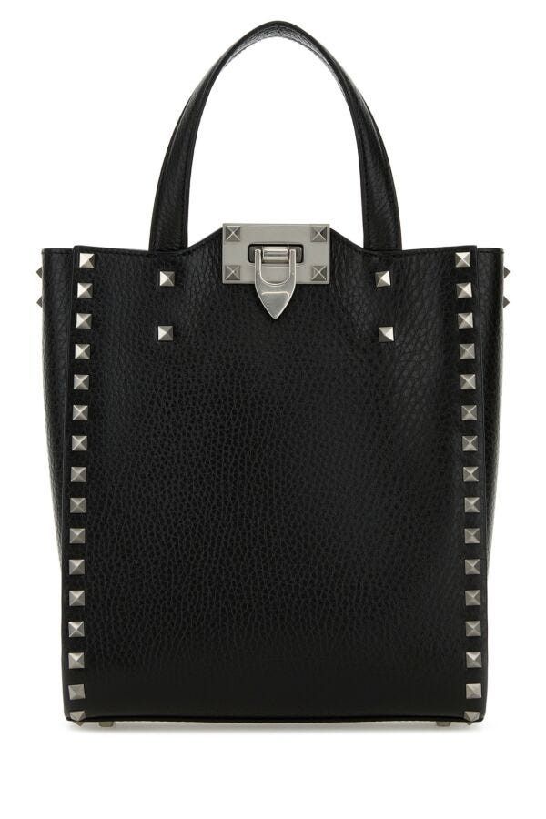 Valentino Black Leather Rockstud Handbag Size ONE SIZE - 3 Thumbnail