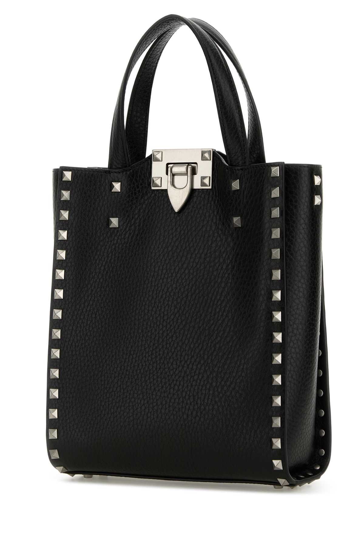 Valentino Black Leather Rockstud Handbag Size ONE SIZE - 2 Thumbnail