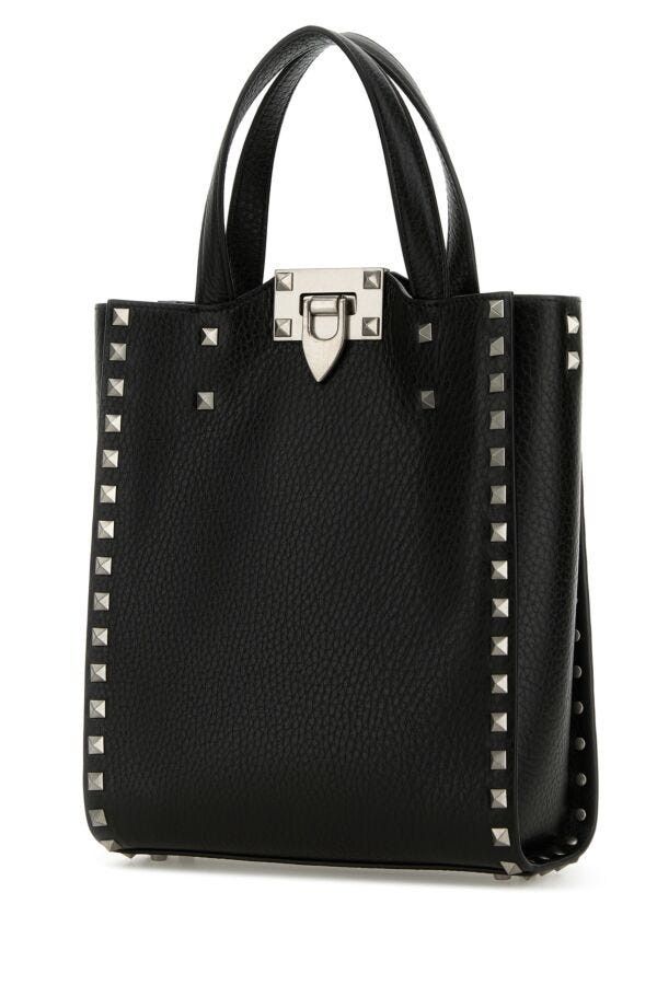 Valentino Black Leather Rockstud Handbag Size ONE SIZE - 4 Thumbnail