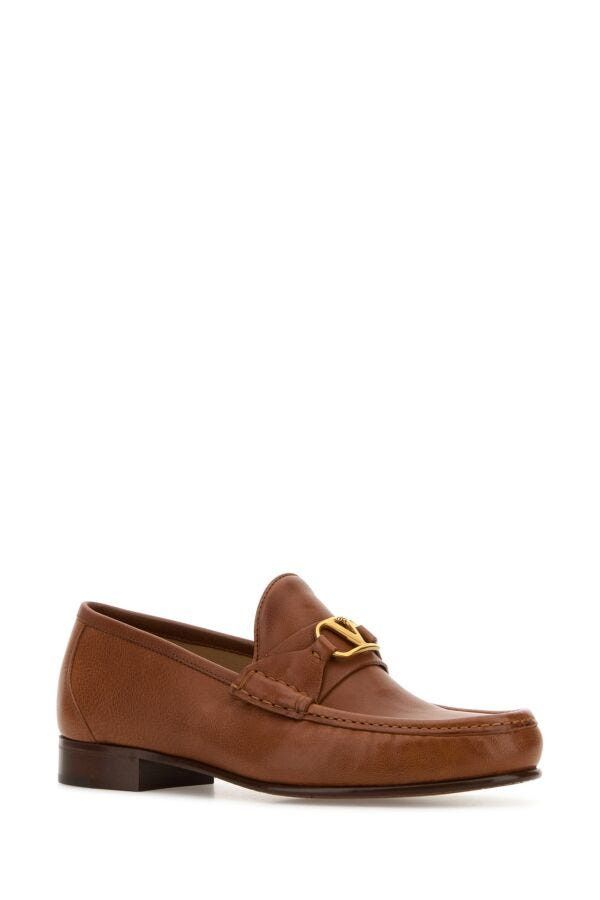 Caramel Leather Vlogo Loafers
