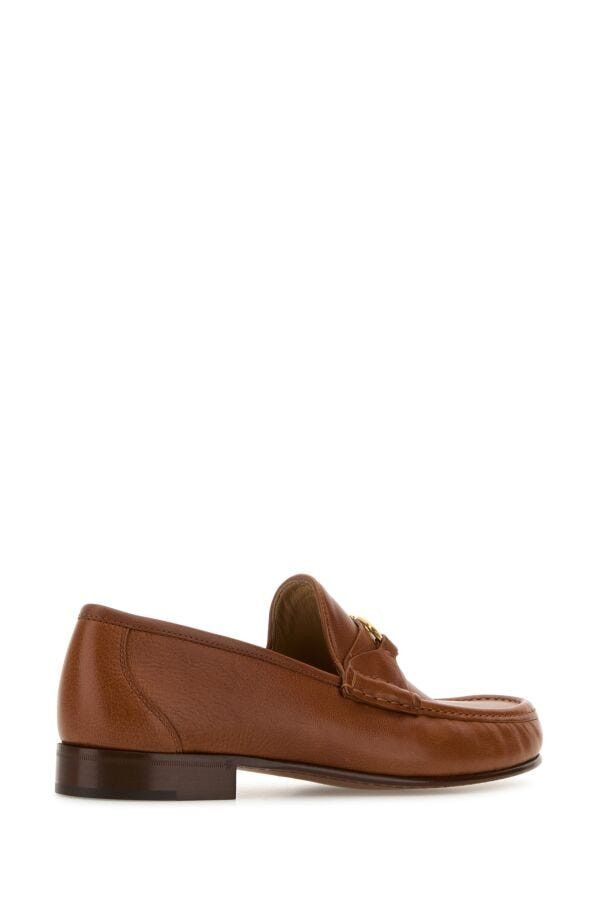 Caramel Leather Vlogo Loafers