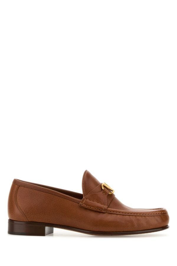 Caramel Leather Vlogo Loafers