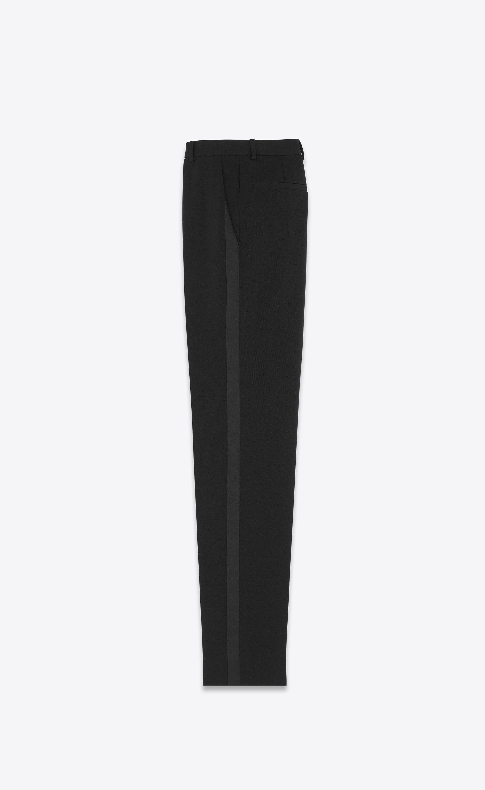 Saint Laurent Paris High-Waisted Tuxedo Pants in Grain de Poudre Size US 28 / EU 44 - 2 Thumbnail