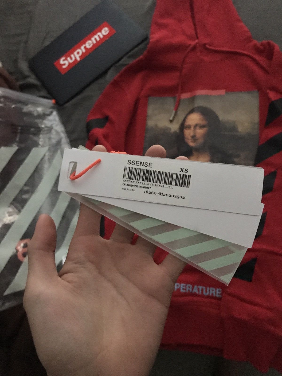 Off White Brand New Off White Red Mona Lisa Hoodie Grailed