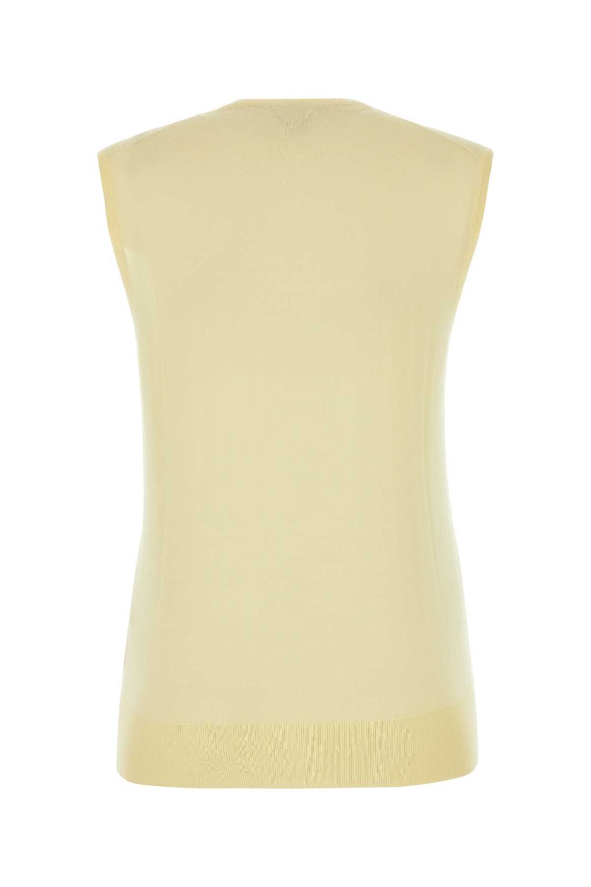 Bottega Veneta Pastel Yellow Cotton Blend Vest Size XS / US 0-2 / IT 36-38 - 2 Thumbnail