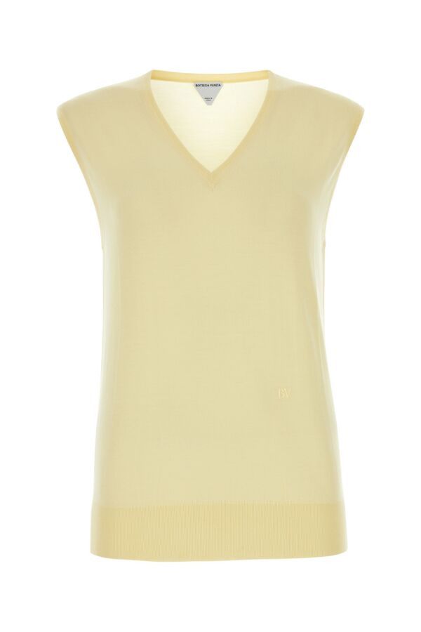 Bottega Veneta Pastel Yellow Cotton Blend Vest Size XS / US 0-2 / IT 36-38 - 3 Thumbnail