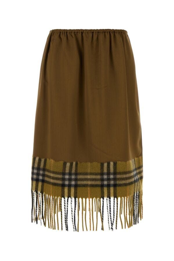 Burberry Biscuit Satin Skirt Size 27" / US 4 / IT 40 - 3 Thumbnail