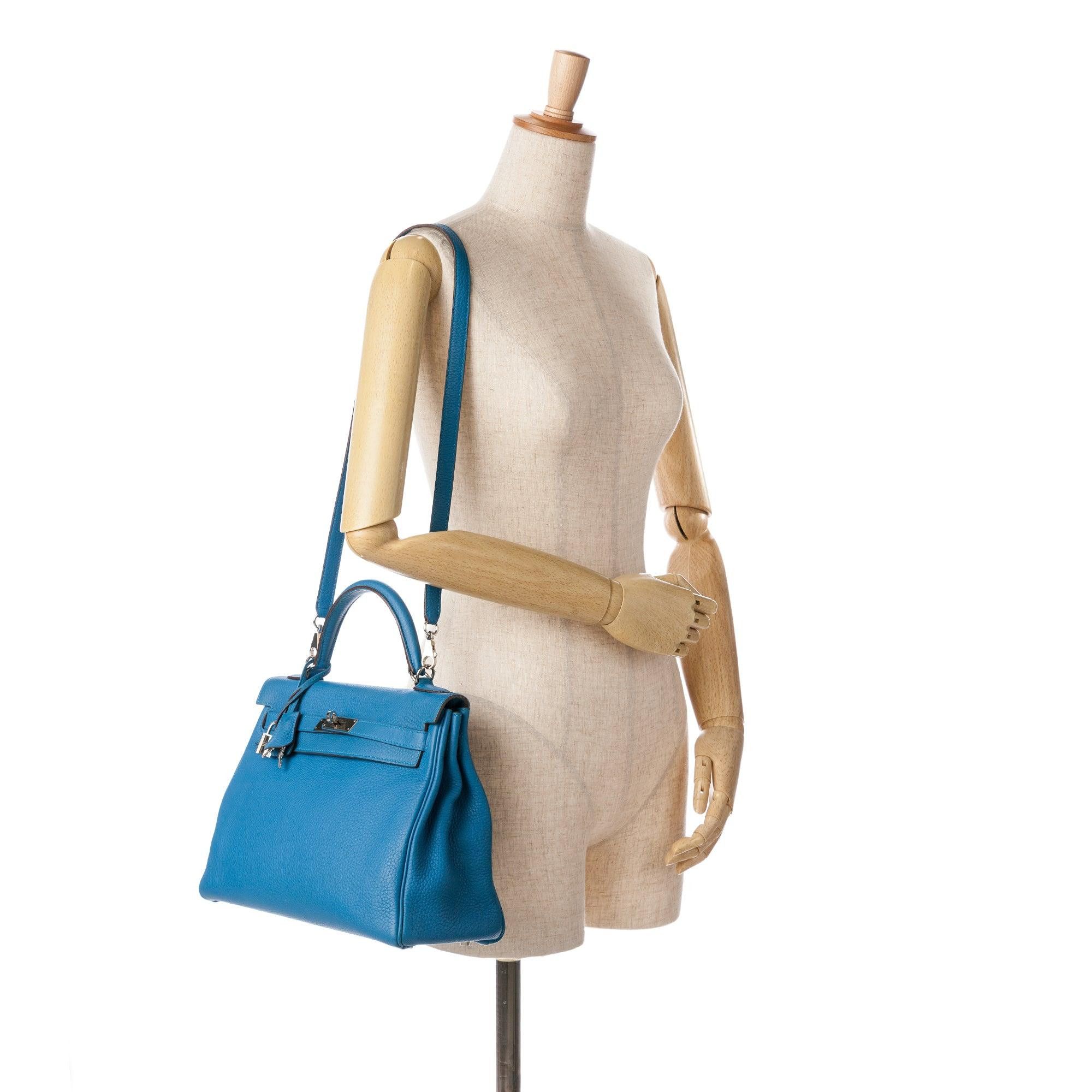 Hermes Hermès Clemence Kelly II Retourne 32 Blue Size ONE SIZE - 9 Thumbnail