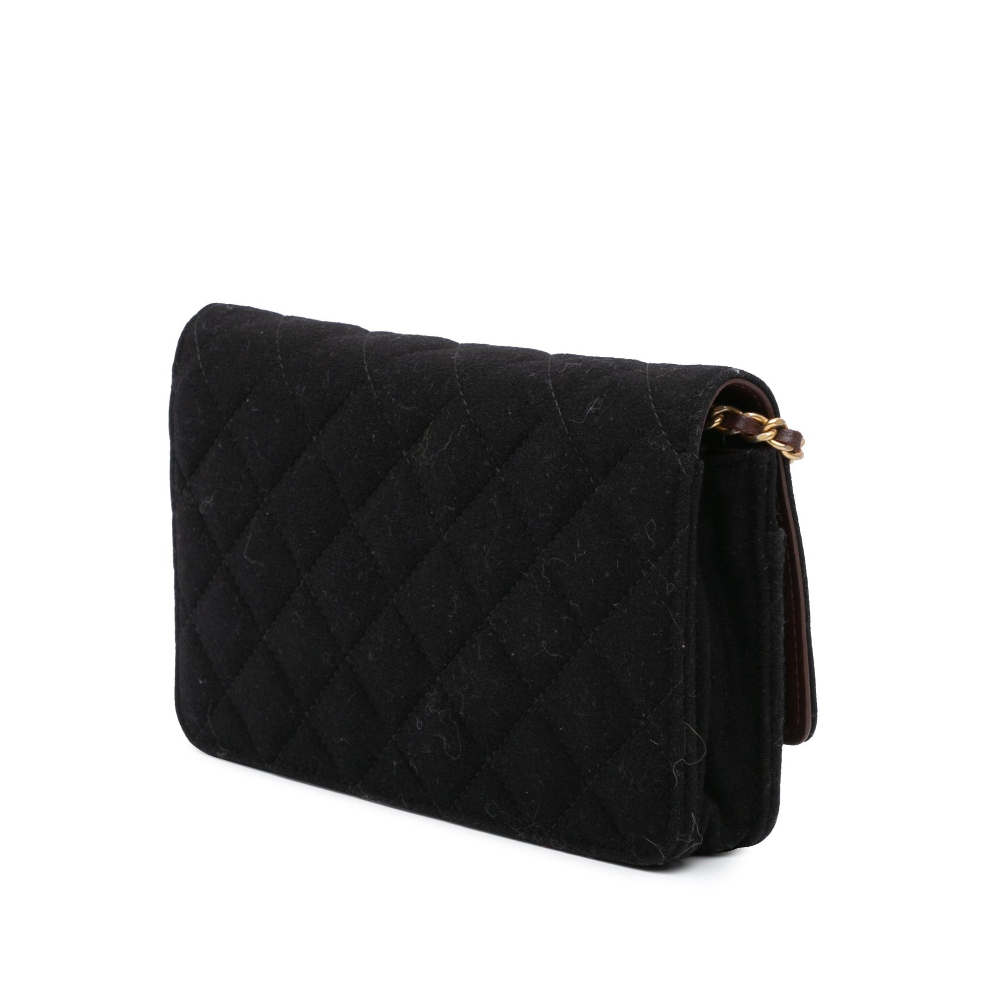 Chanel Chanel Paris Hamburg Quilted Wool Charms Wallet On Chain Black Size ONE SIZE - 2 Thumbnail