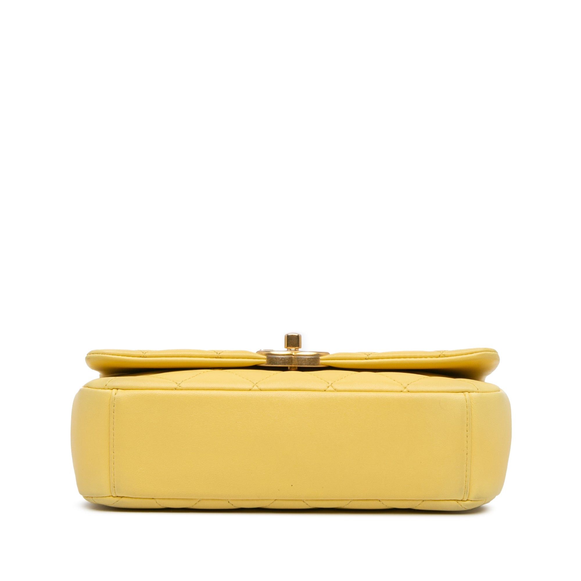 Chanel Chanel Quilted Lambskin Chain Is More Flap Yellow Size ONE SIZE - 3 Thumbnail