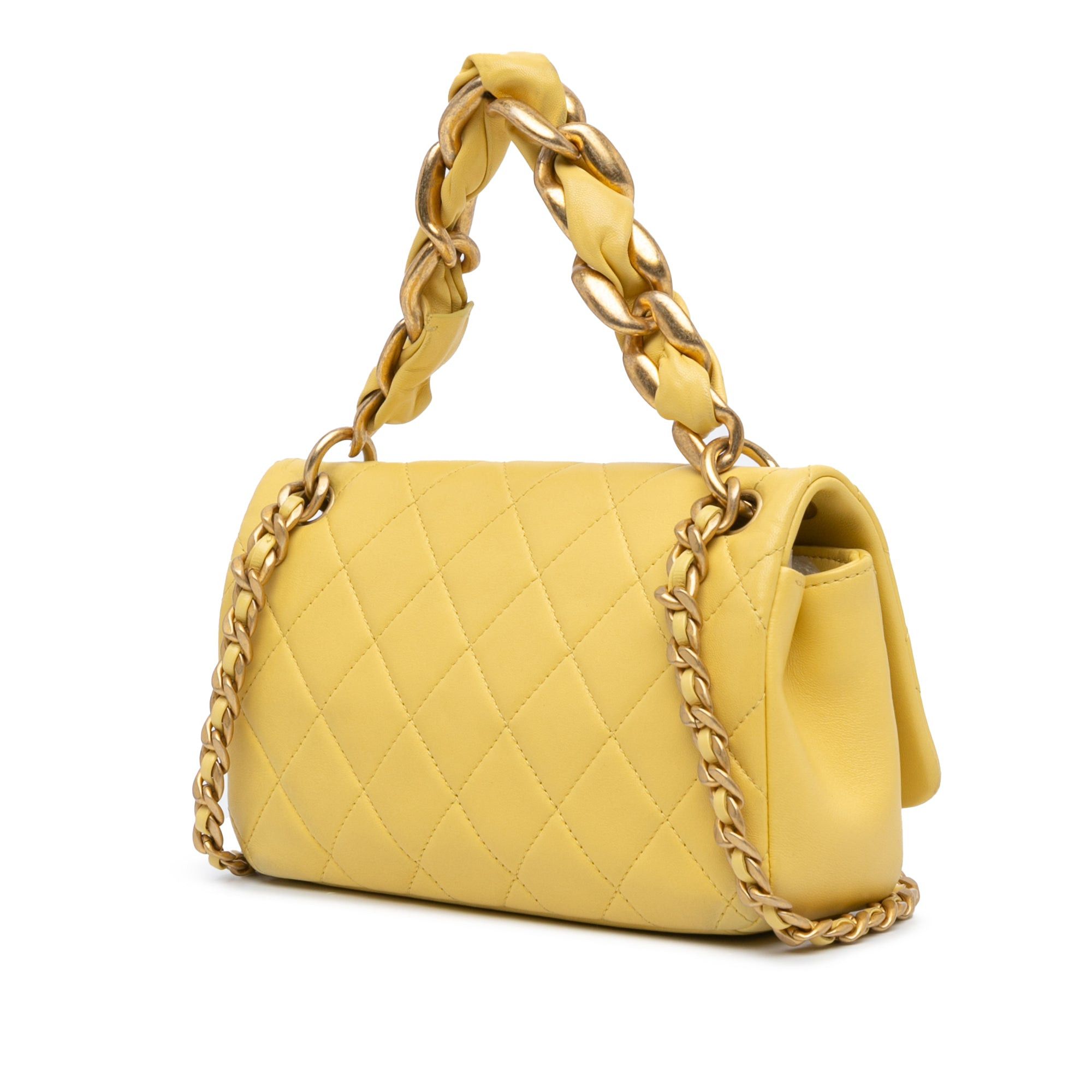 Chanel Chanel Quilted Lambskin Chain Is More Flap Yellow Size ONE SIZE - 2 Thumbnail